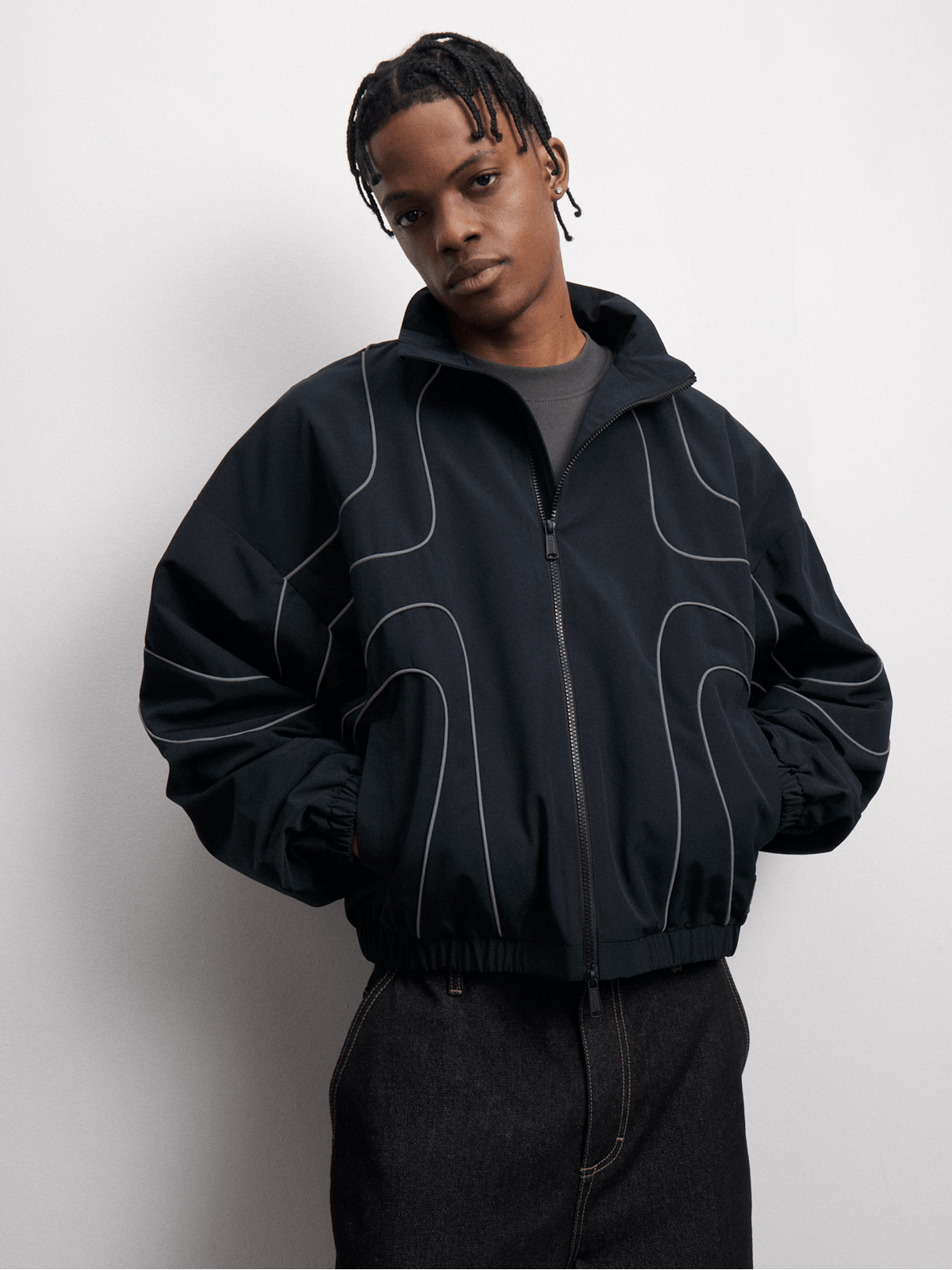 Redbat Athletics Men's Black Windbreaker PUFF CITY