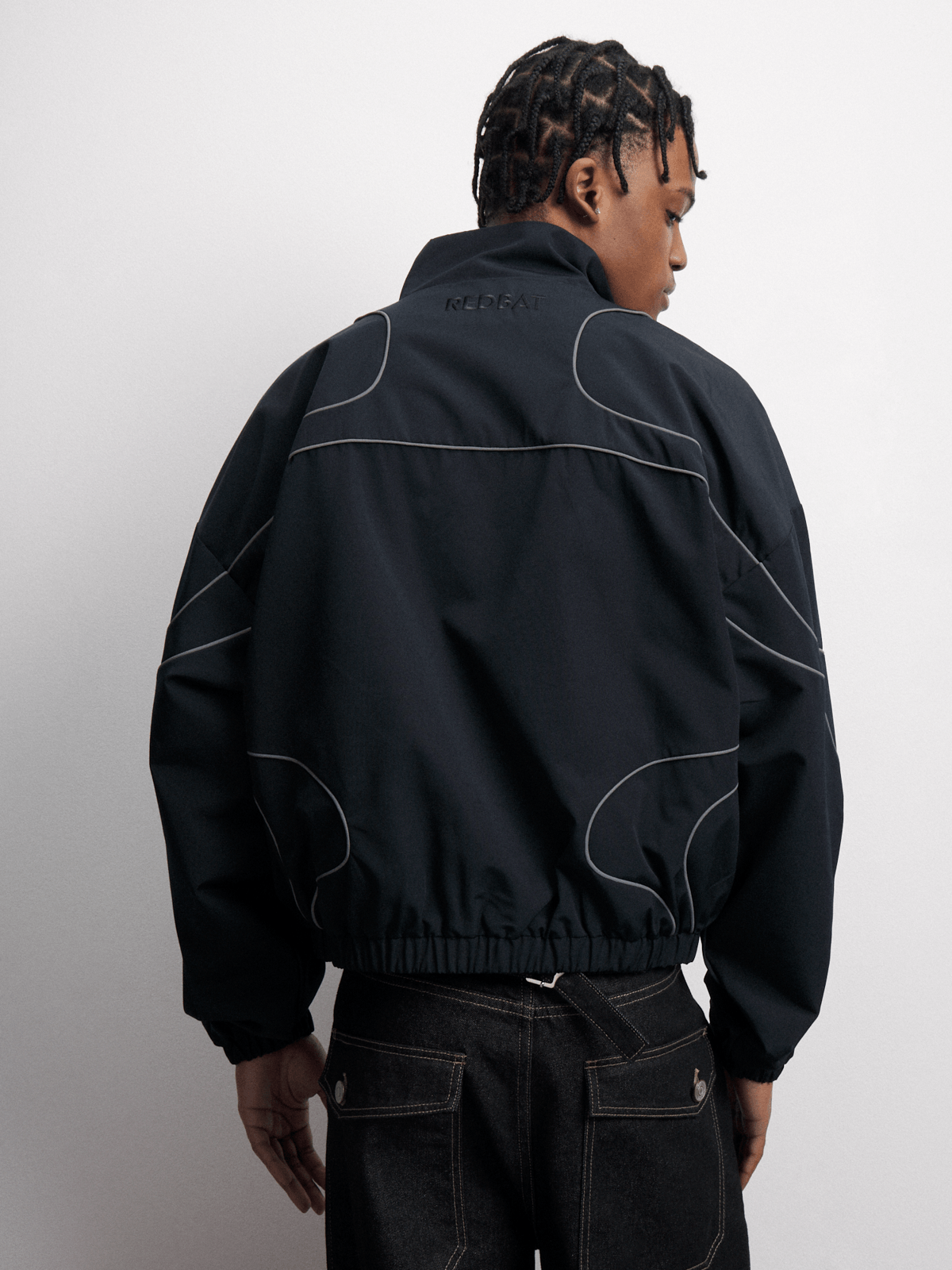 Redbat Athletics Men's Black Windbreaker PUFF CITY