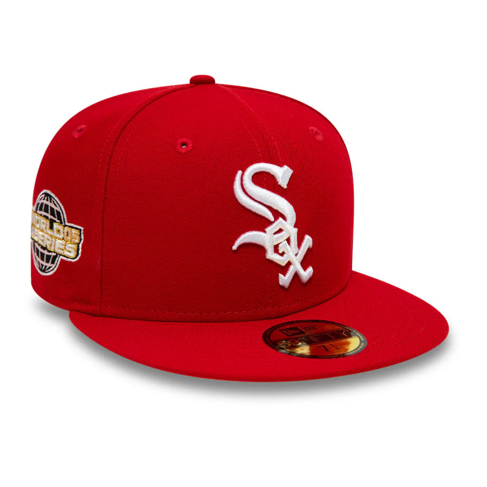 CHICAGO WHITE SOX MLB WORLD SERIES RED 59FIFTY FITTED CAP PUFF CITY