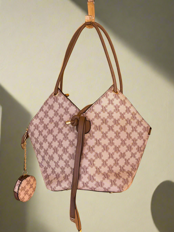 MONOGRAM MAVEN TOTE HANDBAG CREAM
