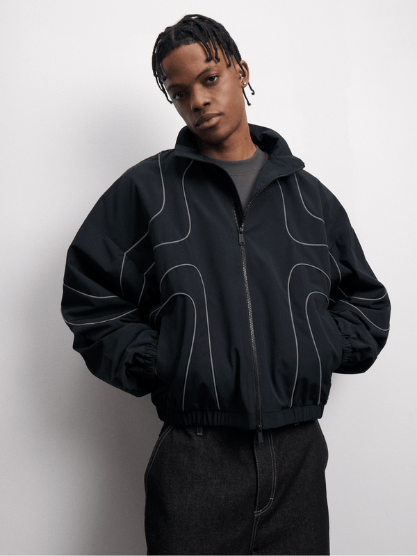 Redbat Athletics Men's Black Windbreaker PUFF CITY