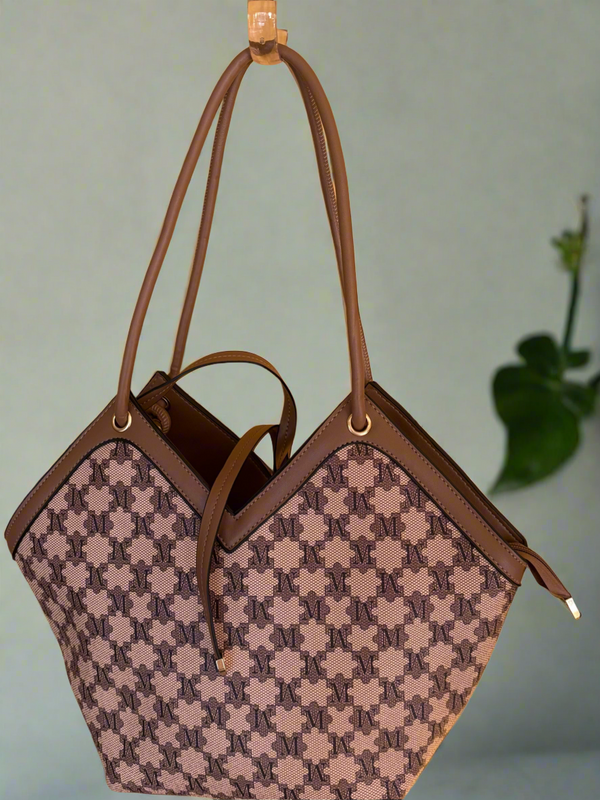 MONOGRAM MAVEN TOTE HANDBAG BROWN