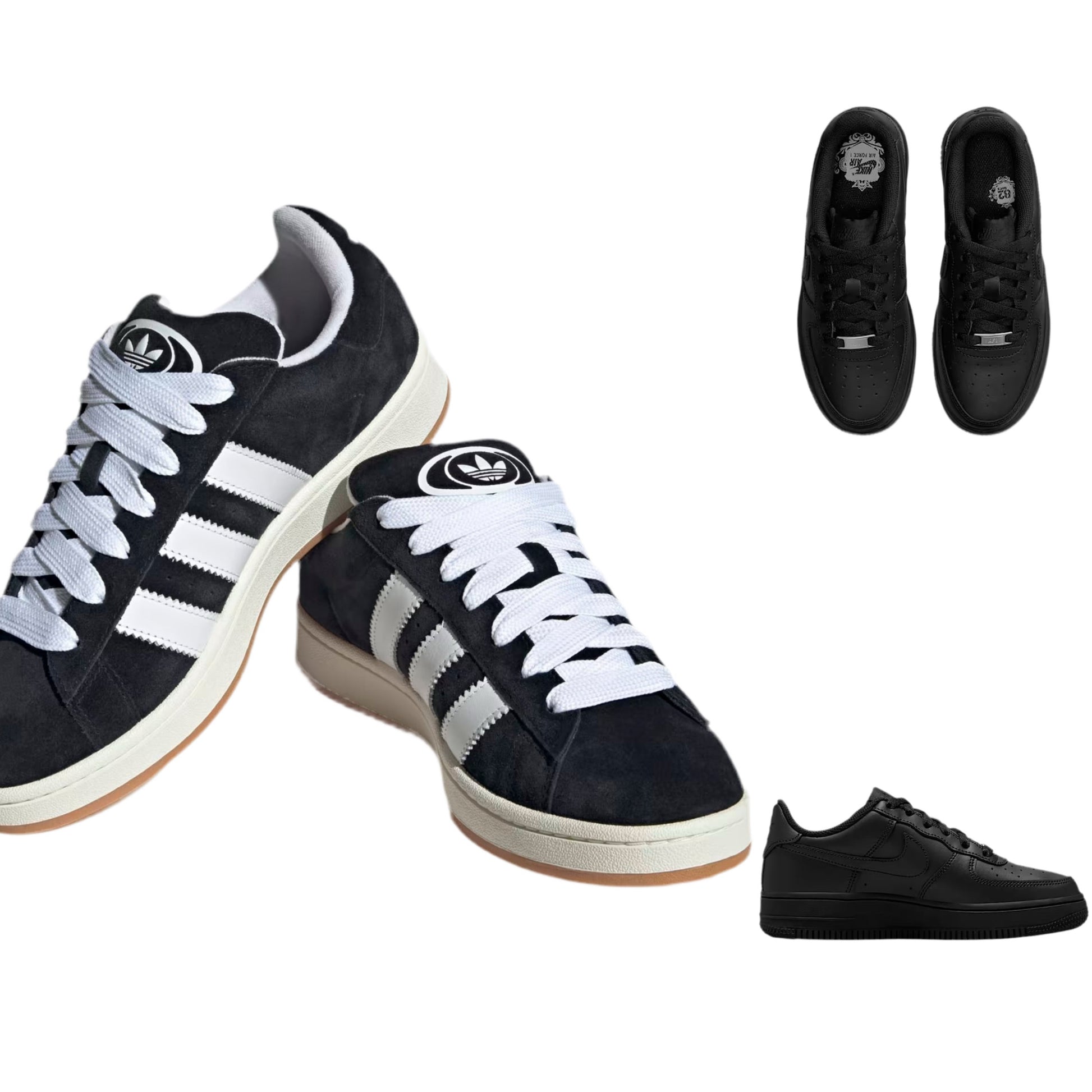 Adidas Campus 00’s “black” x Nike AirForce 1 “black”