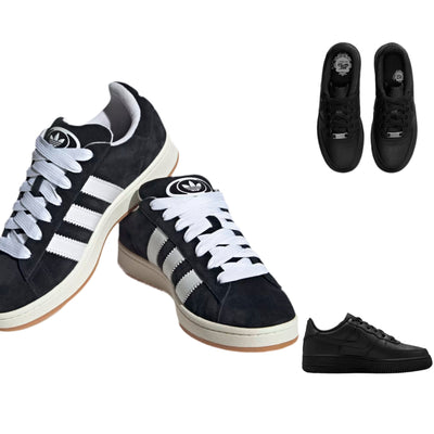 Adidas Campus 00’s “black” x Nike AirForce 1 “black”