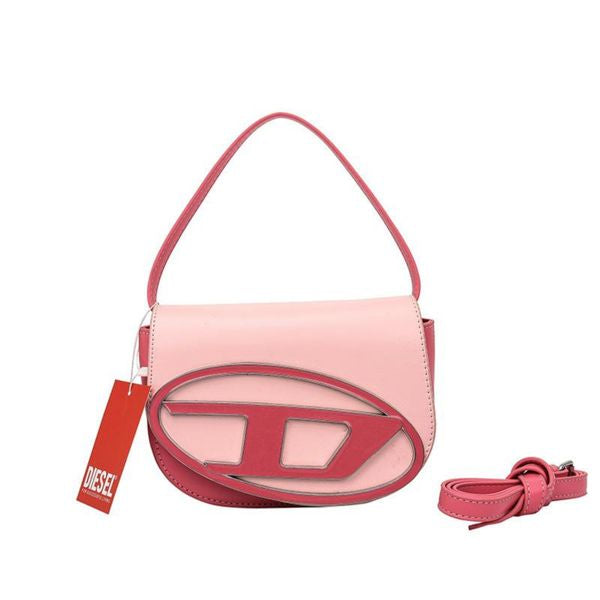 DIESEL MEDIUM 1DR LEATHER SHOULDER BAG PINK