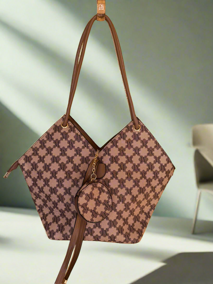 MONOGRAM MAVEN TOTE HANDBAG BROWN