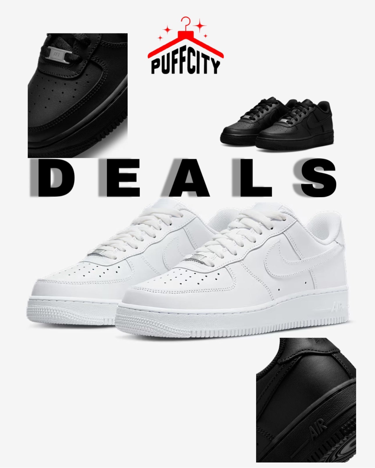 2 NIKE AIR FORCE 1 PUFF CITY