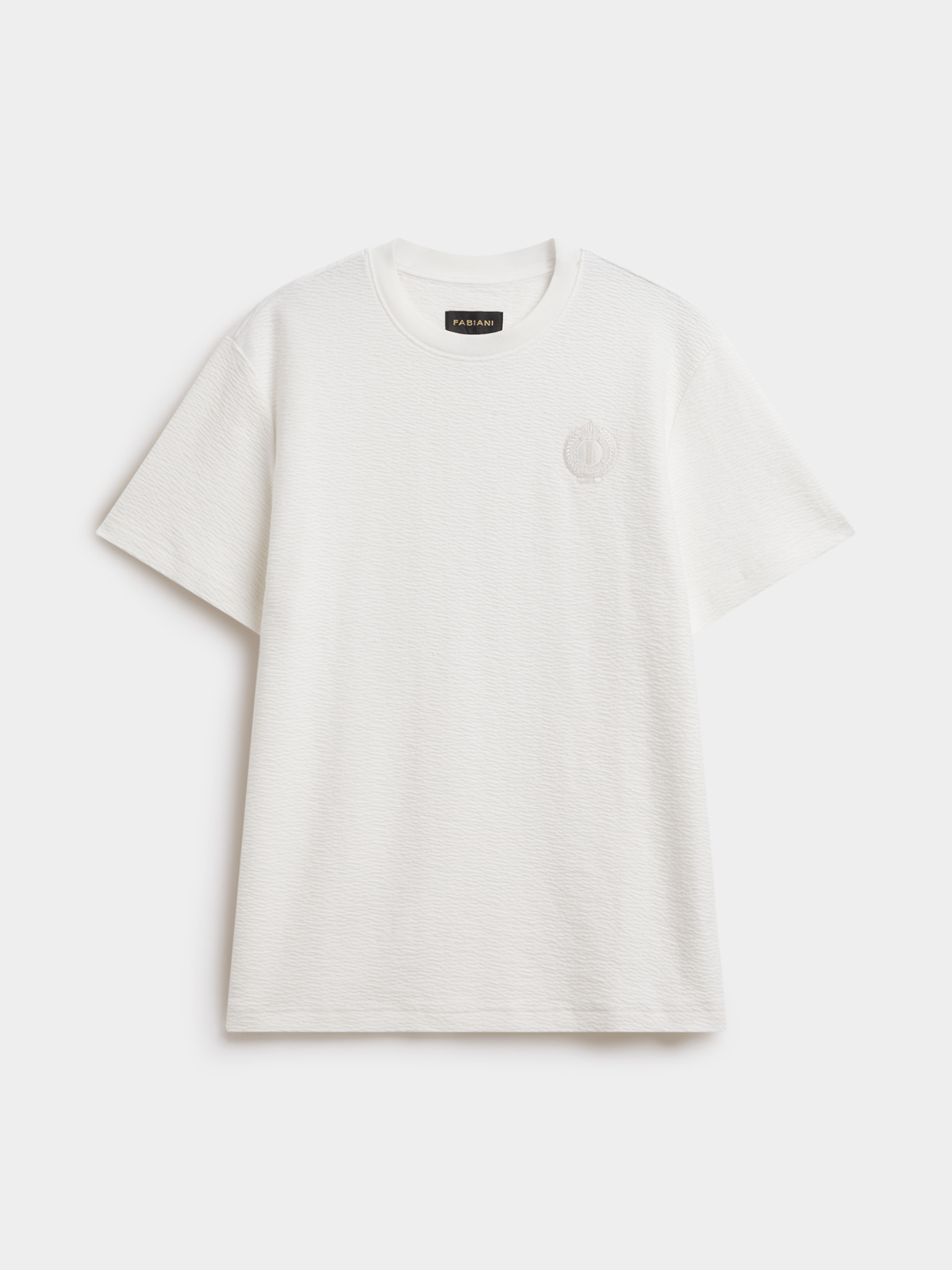 Fabiani Men's Natural Textured Crest T-Shirt PUFF CITY