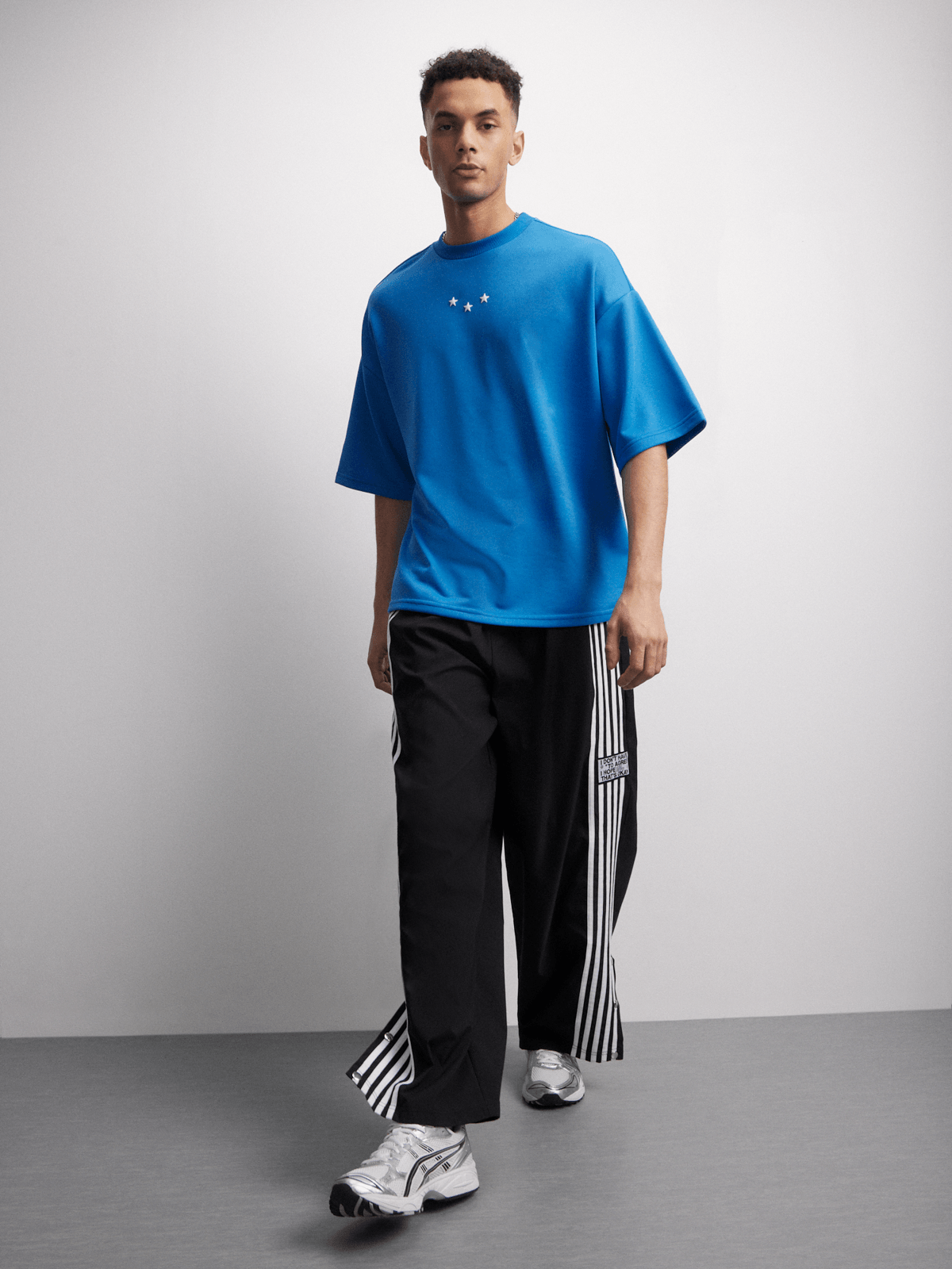 Blue 3 STAR Oversized Graphic Top PUFF CITY