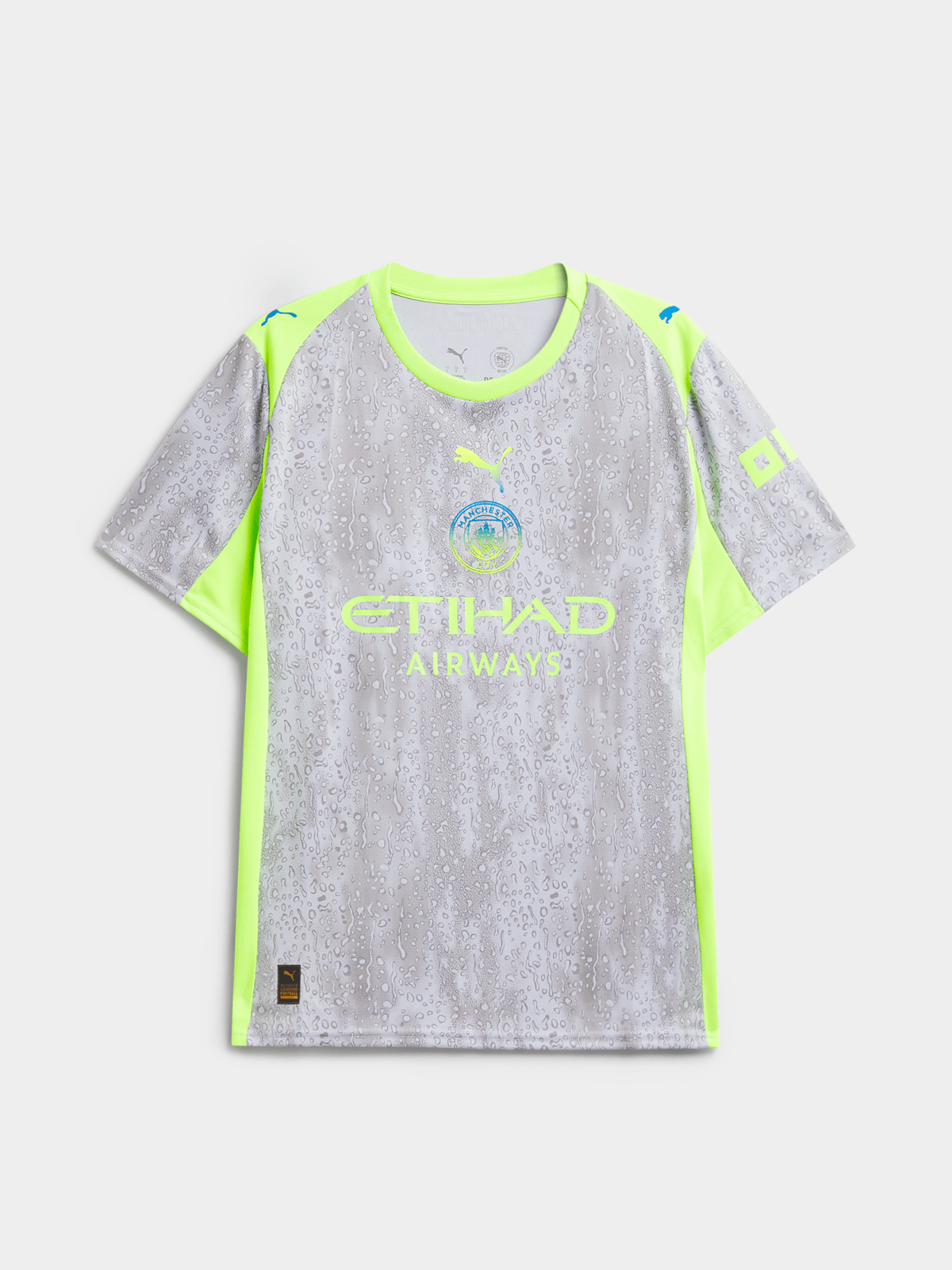 Puma Mens Manchester City 3rd 25/26 Grey/Lime Stadium Jersey PUFF CITY