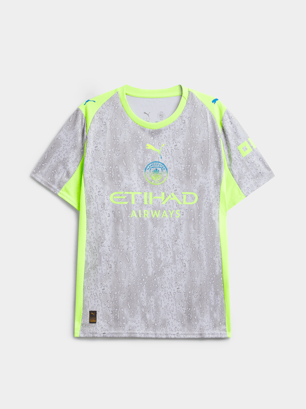 Puma Mens Manchester City 3rd 25/26 Grey/Lime Stadium Jersey PUFF CITY
