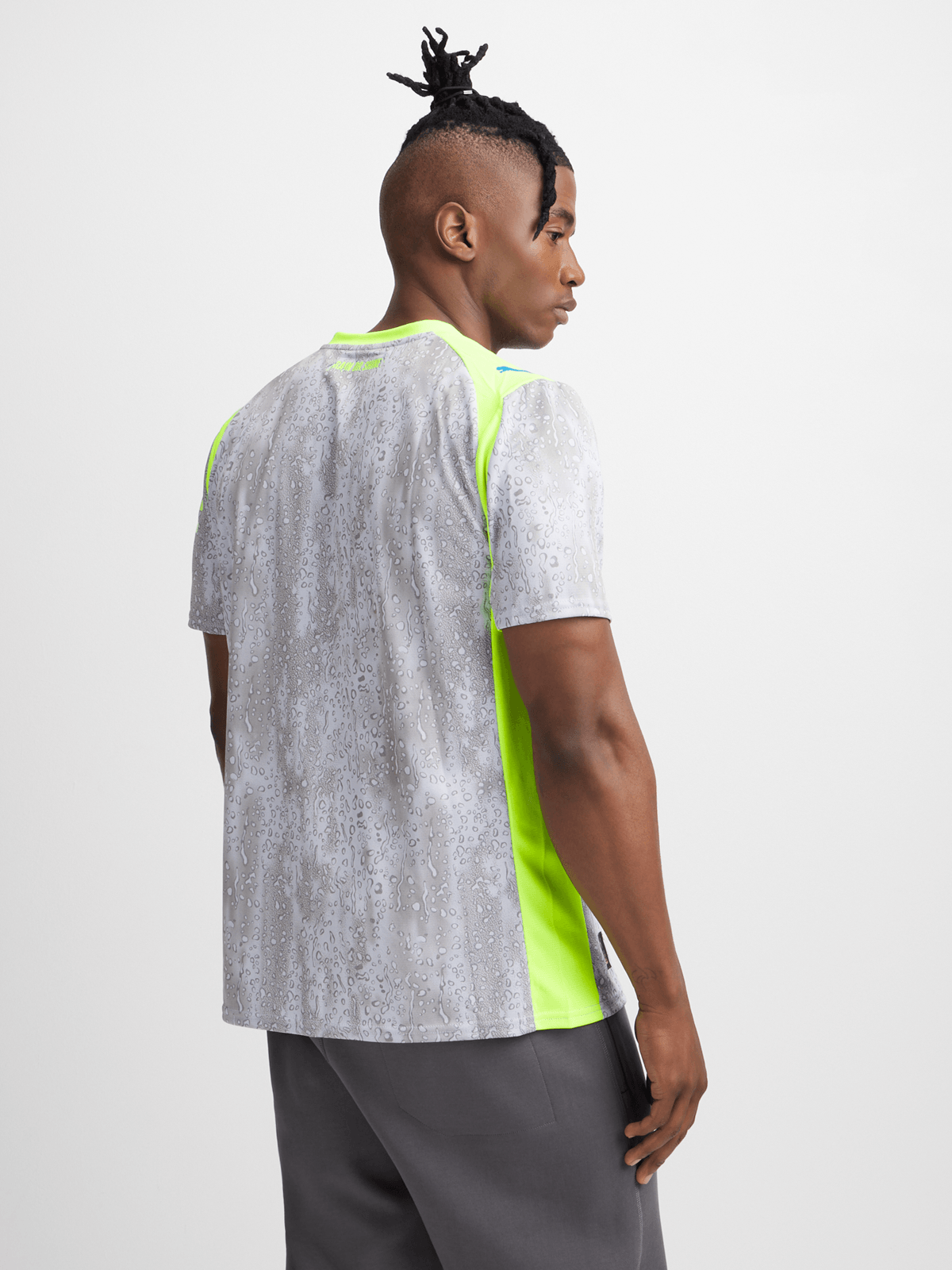 Puma Mens Manchester City 3rd 25/26 Grey/Lime Stadium Jersey PUFF CITY