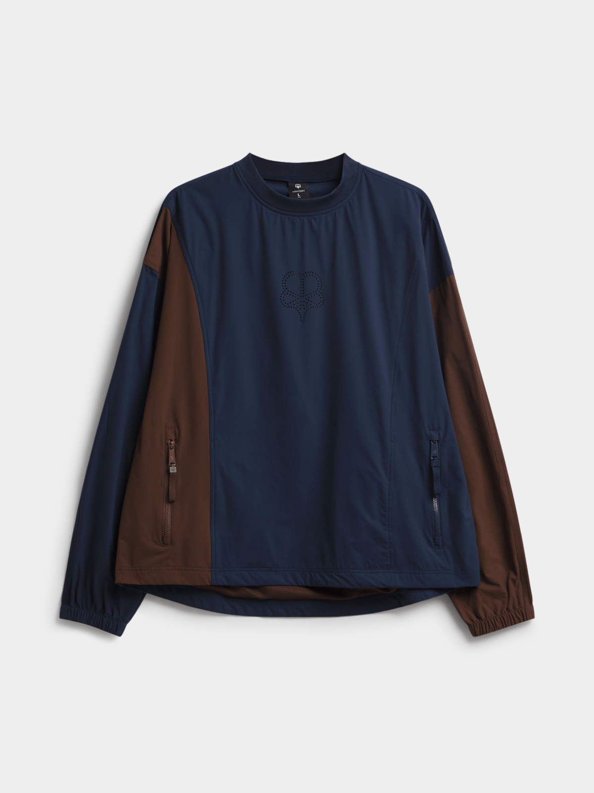 Anatomy Men's Woven Zip Bak Detail Blue Sweat Top PUFF CITY