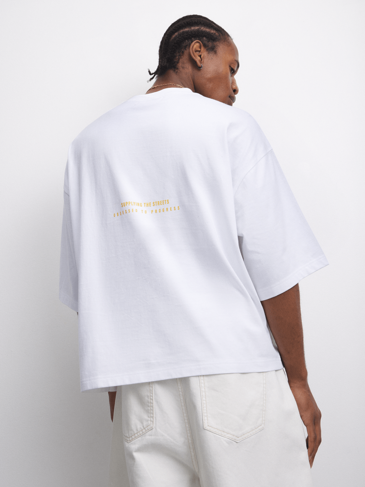 edbat Men's White Boxy Graphic T- PUFF CITY